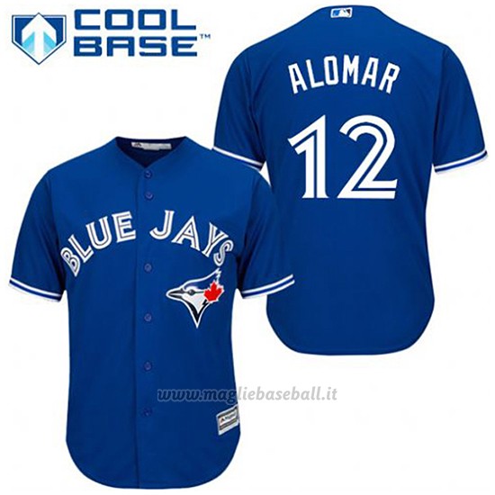 Maglia Baseball Uomo Toronto Blue Jays Roberto Alomar 12 Blu Alterner Cool Base